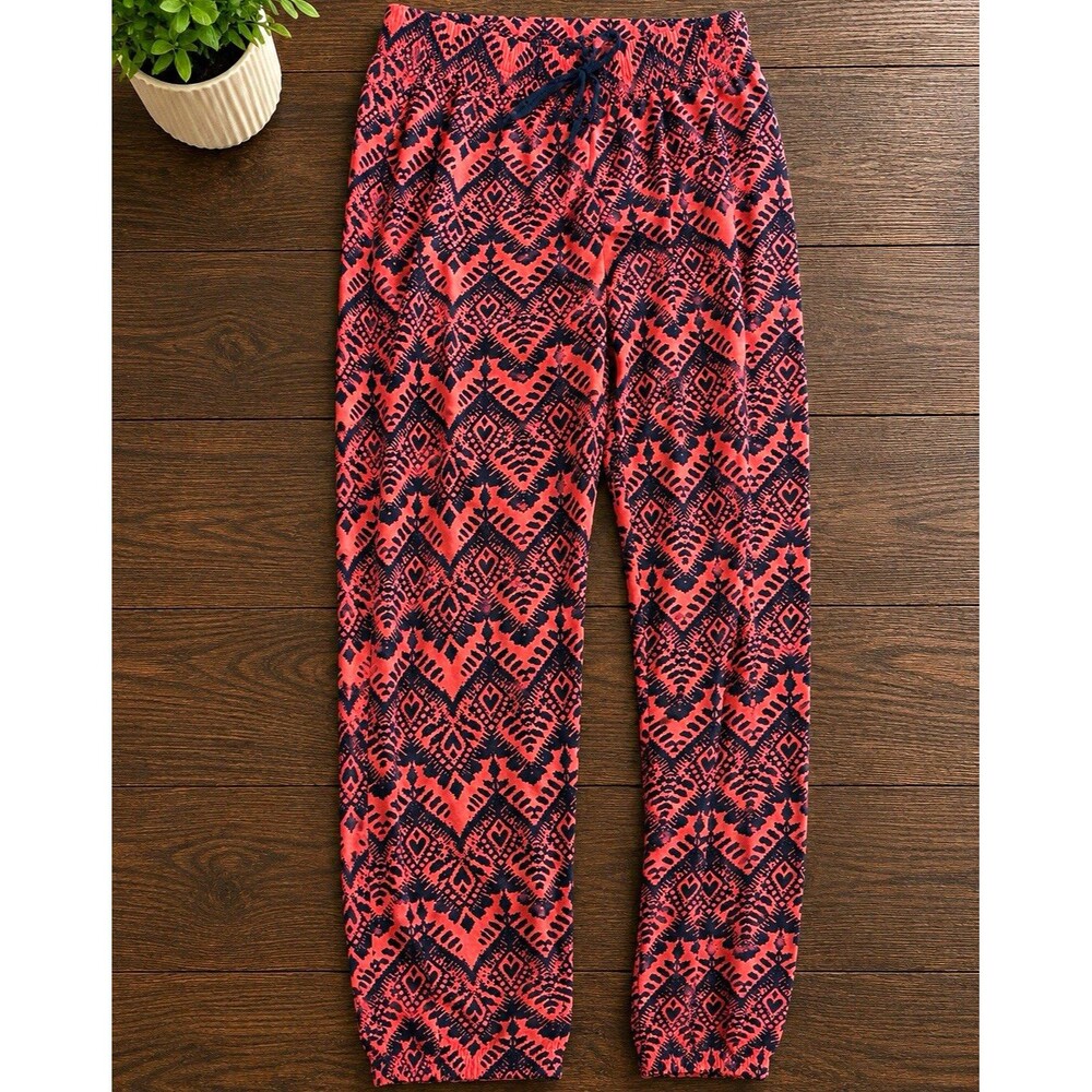 Faded Glory Girls Jogger Pants 10-12 Multicolor Aztec Geometric Drawstring